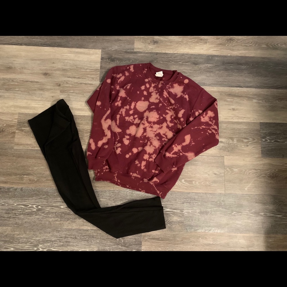 Reverse tie dye / bleach dyed sweatshirt